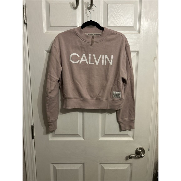 Calvin Klein Tops - Calvin Klein Performance M Crew Neck Sweatshirt Pullover Cozy Rose Pink Logo